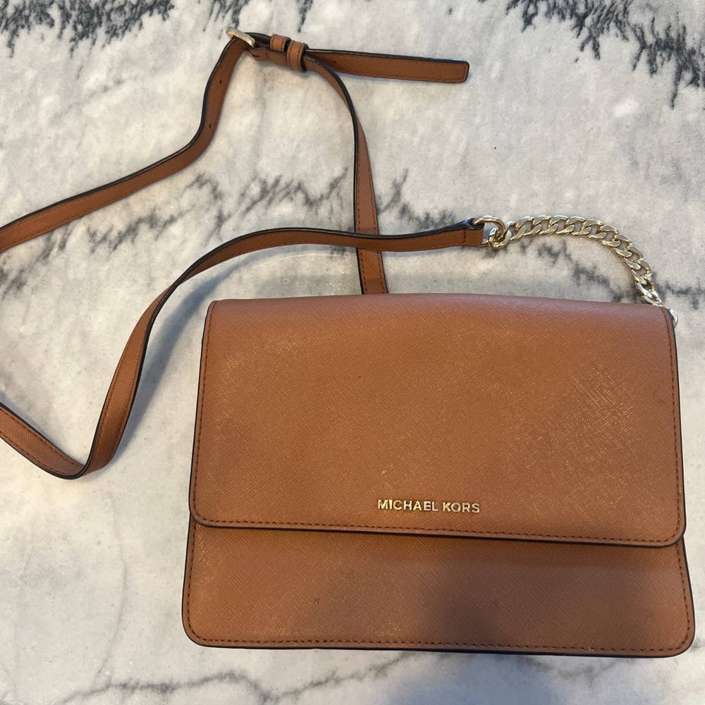 Michael Kors Tan Crossbody Bag with Gold Hardware